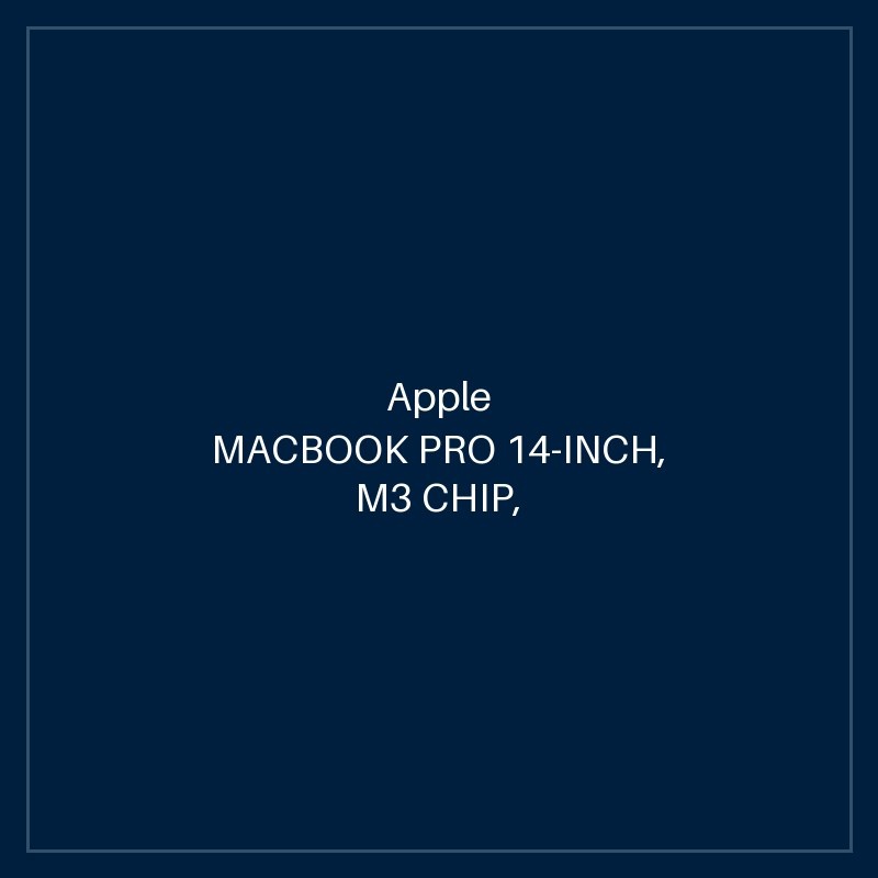 MACBOOK PRO 14-INCH, M3 CHIP, 8C CPU, 10C GPU, 8GB UM, 1TB SSD - SPACE GREY