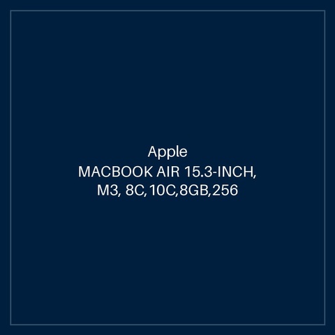 MACBOOK AIR 15.3-INCH, M3, 8C,10C,8GB,256 GB SSD, SPACE GREY