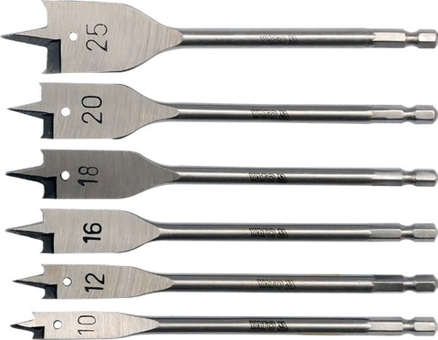 Flat wood drill bit set