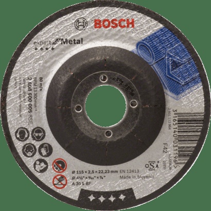 Bosch Metal Grinding: Expert for grinding disc with depressed centre, 125 mm, 22,23 mm, 6,0 mm