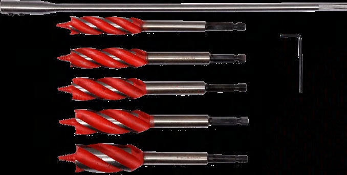Auger drill bit set
