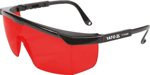 Red glasses for laser