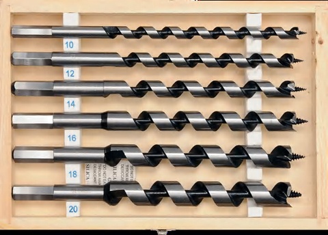 Auger wood drill bit set