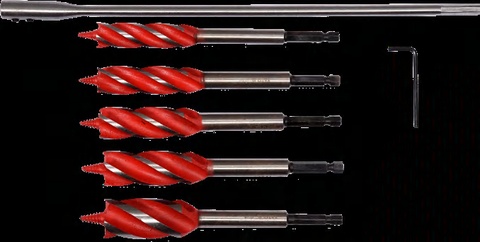 Auger drill bit set