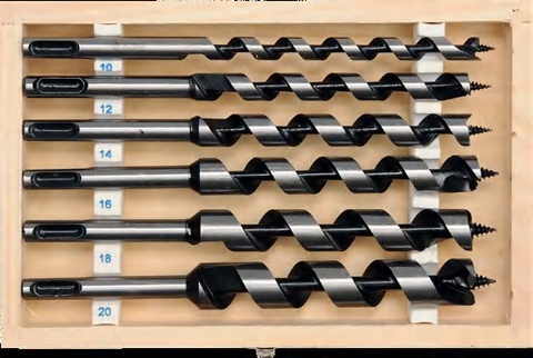 Auger wood drill bit set
