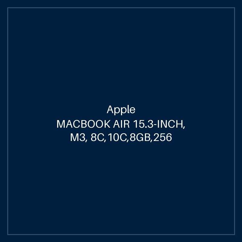 MACBOOK AIR 15.3-INCH, M3, 8C,10C,8GB,256 GB SSD, SPACE GREY