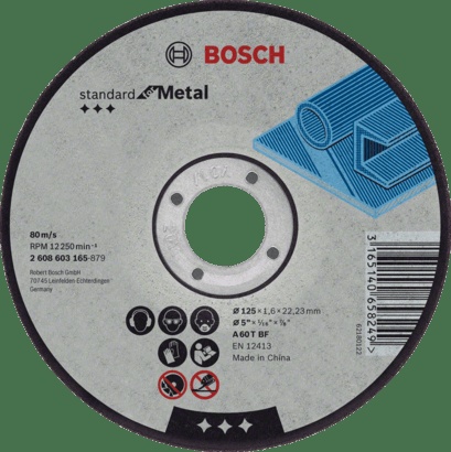 Bosch Metal Cutting: Expert for cutting disc with depressed centre, 125 mm, 22,23 mm, 2,5 mm