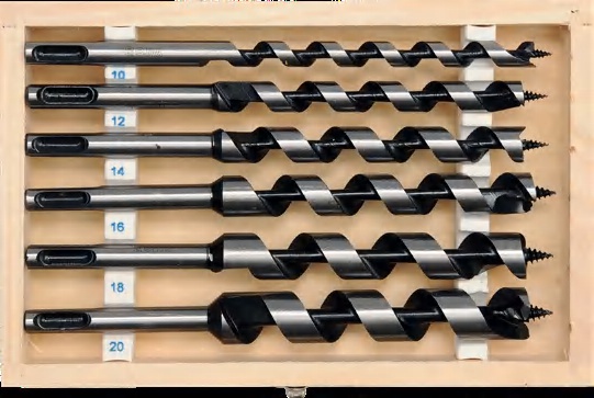 Auger wood drill bit set