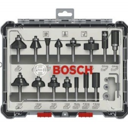 Bosch Routing: 15 Pcs Mixed Bit Set 6mm shank, 285 x 222 x 48.5 mm