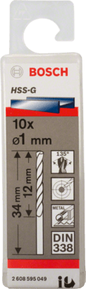 Bosch Metal Drill Bits: HSS-G, DIN 338 15 x 114 x 169 mm (4pcs)