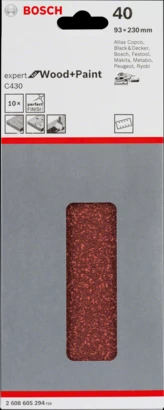 Bosch Coated Abr/Polishing: Clamped Sanding sheet Expert for Wood 93 x 230, 120 (10pcs)